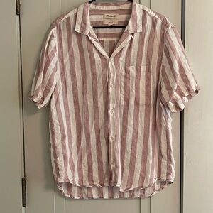 Madewell Pink and White Casual Button Down Shirt